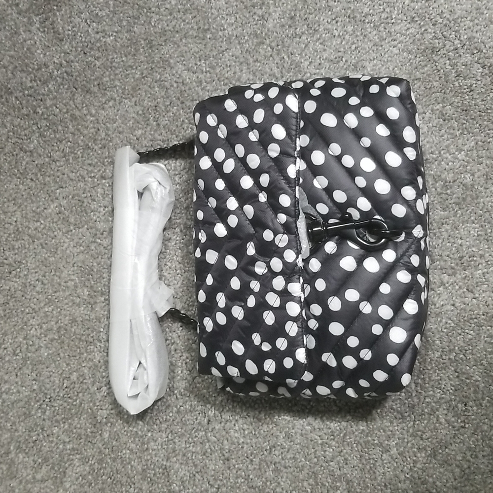 Rebecca Minkoff Nylon Edie Crossbody In White Dotties